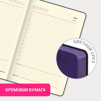 Ежедневник недатированный А5 (138х213 мм) BRAUBERG "Stylish", кожзам, гибкий, 160 л., фиолетовый, 111861 за 632 ₽. Ежедневники с покрытием "под кожу и ткань". Доставка по России. Без переплат!